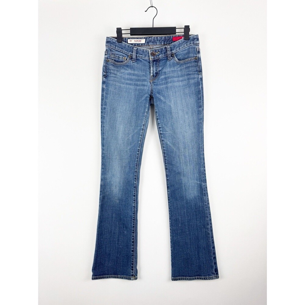 X2 Quality Denim Slim W10 Low Rise Bootcut Jeans Medium Wash Y2K